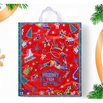 Пакет "Волшебного Нового года" с петлевой ручкой, 38*40 см